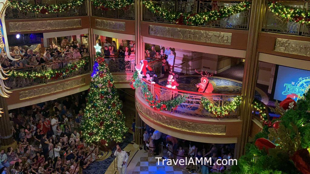 Disney Dream Atrium after the tree lighting ceremony