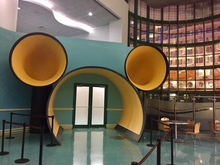 Mickey face shaped entrance to board your Disney Cruise Line ship