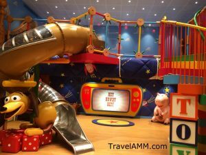 Toy Story playroom in the Oceaneers Club on the Disney Wonder. Travelamm.com