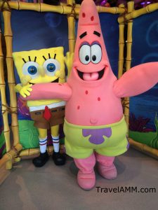 Sponge Bob Square Pants and Patrick the Star Fish can be found at the Universal Orlando Resort.