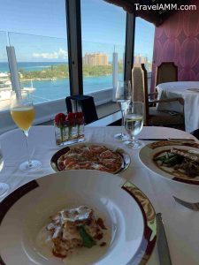 Lasagna Bolognese, Steak and Margherita Pizza from the champagne brunch at palo on the disney dream