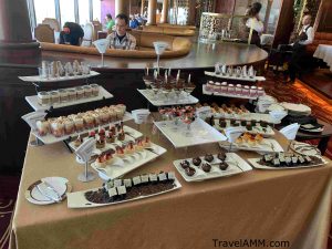 Dessert station at the Palo champagne brunch on the Disney Dream