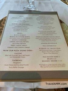 Palo Champagne Brunch Menu on the Disney Dream