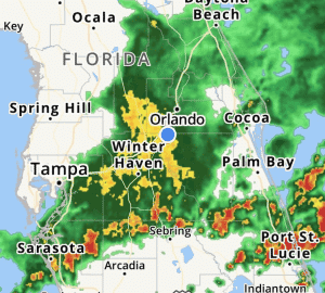 Central Florida Weather Radar Showing Storms