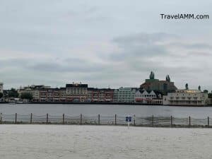 Beach Club beach looking out towards Disney's Boardwalk Inn and the Swan and Dolphin Resorts