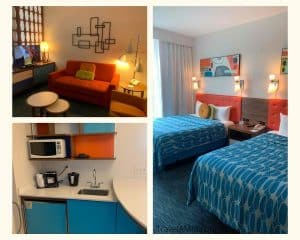 Family Suites at Cabana Bay Beach Resort come with a kitchenette and multiple sleeping areas