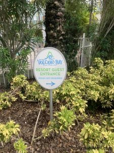 Sign for Private Entrance to Volcano Bay from Cabana Bay Beach Resort