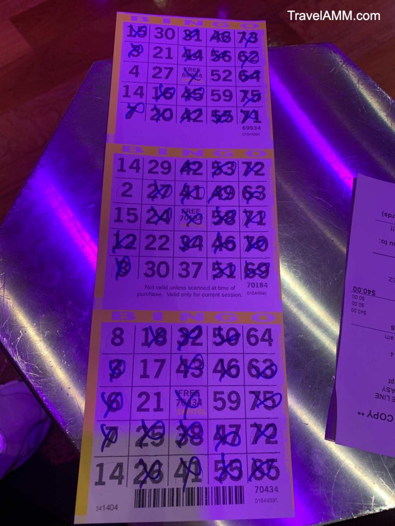 Bingo Playing Card on Disney Cruise Line