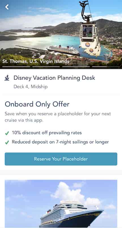 Screenshot of Onboard Offer on DCL app