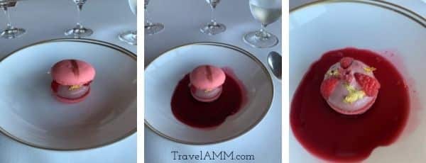 Course one of the Remy Dessert Experience, Macaroon Framboise