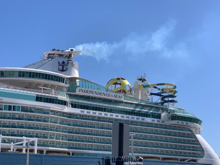 Royal Caribbean's Independence of the Seas Cruise Ship on a cloudless day