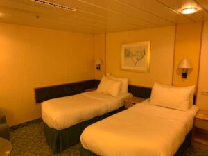 Twin beds in an Inside Stateroom on Royal Caribbean International's Independence of the Seas
