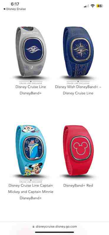 example of Disney Cruise Line exclusive DisneyBand+ for the Disney Wish sailings